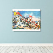 Slag bij Bunker Hill Scene - Charlestown, MA Canvas Afdruk (Insitu (Houten vloer))