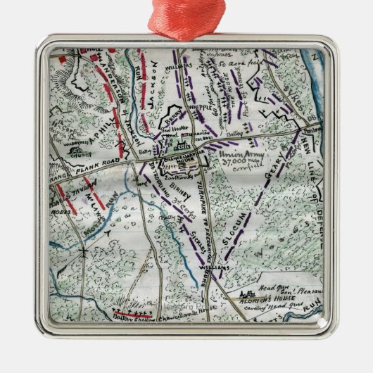 Slag bij Chancellorsville 2 Metalen Ornament (Voorkant)