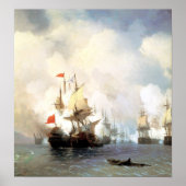 Slag bij Chios, Ivan Aivazovsky Poster (Voorkant)