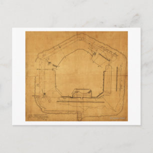 Slag bij de Fort Sumter - Panoramiek in de burgero Briefkaart