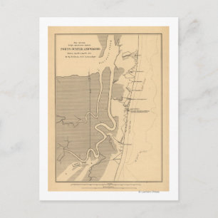 Slag bij de Fort Sumter - Panoramiek in de burgero Briefkaart