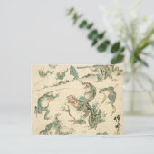 Slag bij de kikkers - Kawanabe Kyoto sai Briefkaart (Staand voorkant)