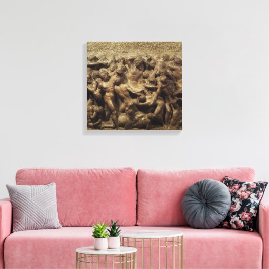 Slag bij de Lapiths and Centaurs van Michelangelo Canvas Afdruk (Insitu (Woonkamer))