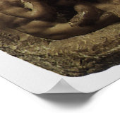 Slag bij de Lapiths and Centaurs van Michelangelo Poster (Hoek)