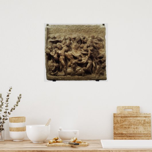 Slag bij de Lapiths and Centaurs van Michelangelo Poster (Keuken)