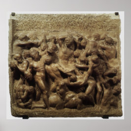 Slag bij de Lapiths and Centaurs van Michelangelo Poster