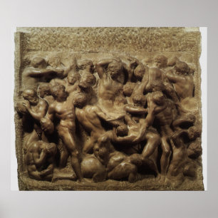 Slag bij de Lapiths and Centaurs van Michelangelo Poster