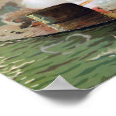 Slag bij de monitor en merrimac lithograaf poster (Hoek)