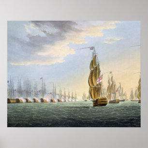 Slag bij de Nijl, 1 augustus 1798, gegraveerd door Poster