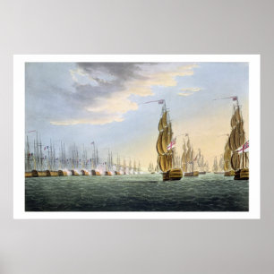 Slag bij de Nijl, 1 augustus 1798, gegraveerd door Poster