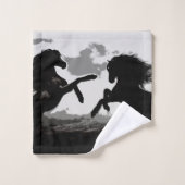 Slag bij de paarden - paardenkunst bad handdoek (Wasdoekje)