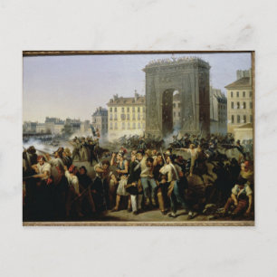 Slag bij de Porte Saint-Denis, 28 juli 1830 Briefkaart