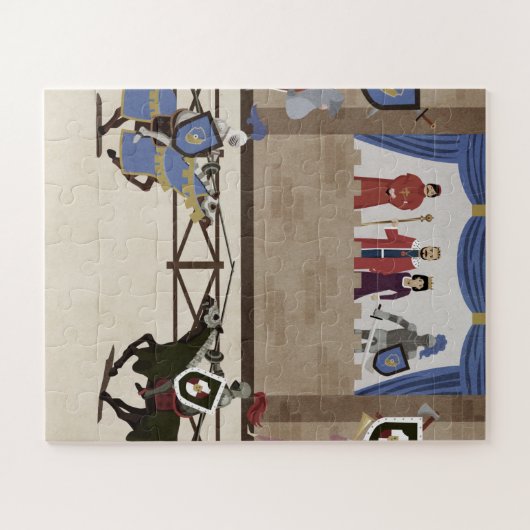 Slag bij de Ridders in de Middeleeuwen Legpuzzel (Horizontaal)