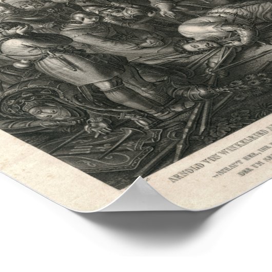 Slag bij de Sempach Heroic Swiss History Scene Poster (Hoek)