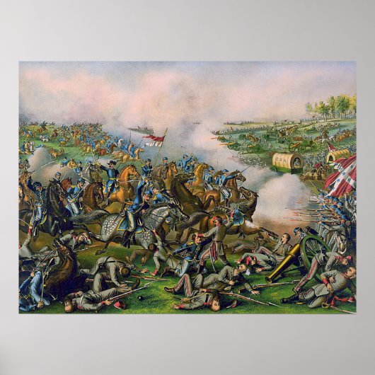 Slag bij Five Forks Kurz & Allison Lithografie Poster (Voorkant)