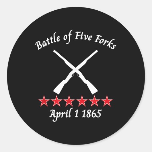 Slag bij Five Forks Virginia 1865 Ronde Sticker (Voorkant)