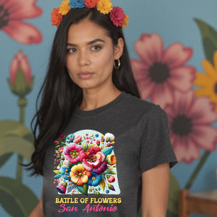 Slag bij Flowers San Antonio Texas Fiesta T-shirt
