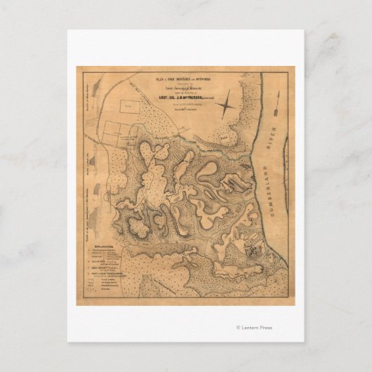 Slag bij Fort Donelson - Panoramiek in de burgeroo Briefkaart (Voorkant)