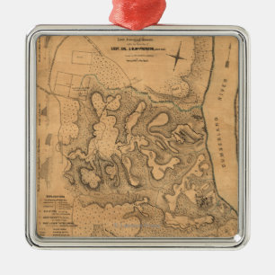 Slag bij Fort Donelson - Panoramiek in de burgeroo Metalen Ornament