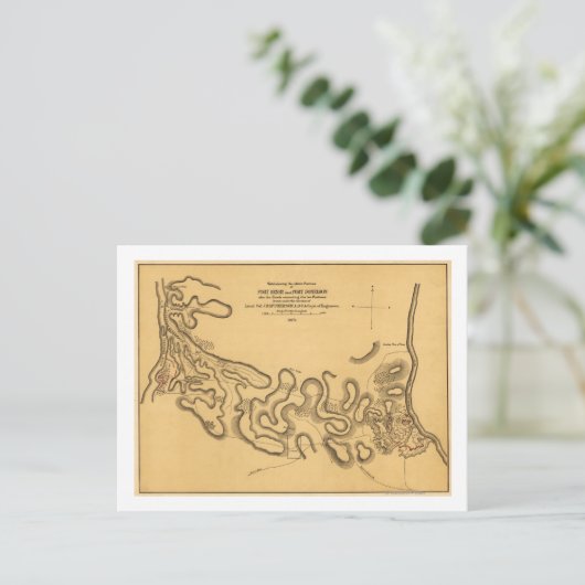 Slag bij Fort Henry - Civil War Panoramic Map 2 Briefkaart (Staand voorkant)