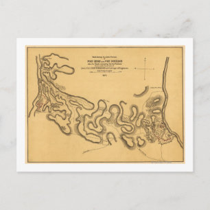 Slag bij Fort Henry - Civil War Panoramic Map 2 Briefkaart