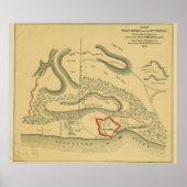 Slag bij Fort Henry - Civil War Panoramic Map Poster (Voorkant)