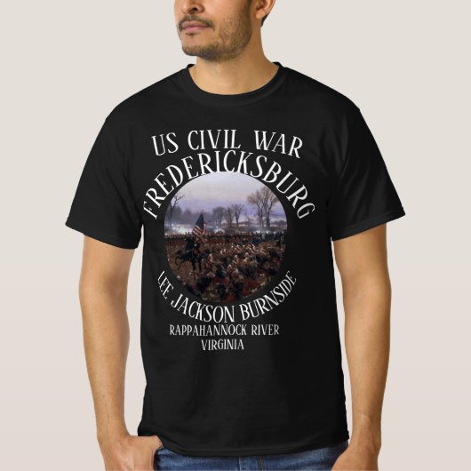 SLAG BIJ FREDERICKSBURG AMERIKAANSE BURGEROORLOG L T-SHIRT (Voorkant)