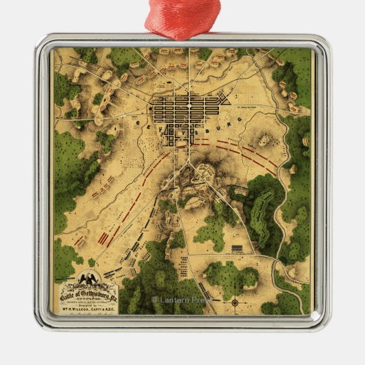 Slag bij Gettysburg 10 Metalen Ornament (Voorkant)