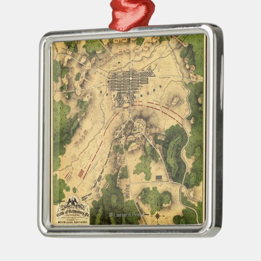 Slag bij Gettysburg 10 Metalen Ornament (Links)
