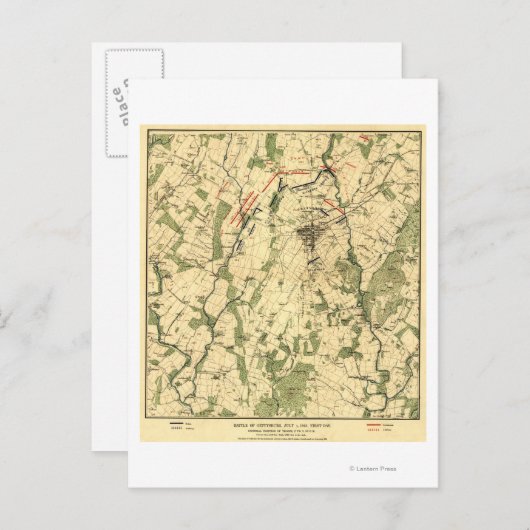 Slag bij Gettysburg 12 Briefkaart (Voorkant / Achterkant)