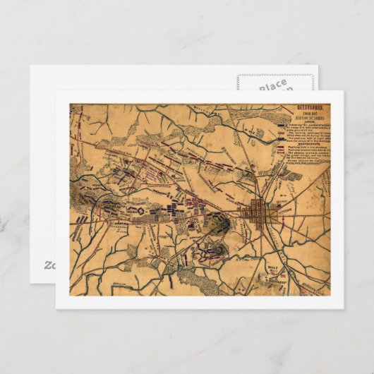 Slag bij Gettysburg 14 Briefkaart (Voorkant / Achterkant)