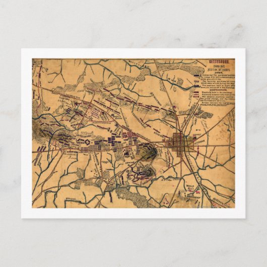 Slag bij Gettysburg 14 Briefkaart (Voorkant)