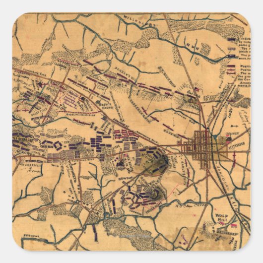 Slag bij Gettysburg 14 Vierkante Sticker (Voorkant)