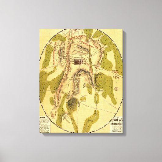 Slag bij Gettysburg 3 Canvas Afdruk (Voorkant)