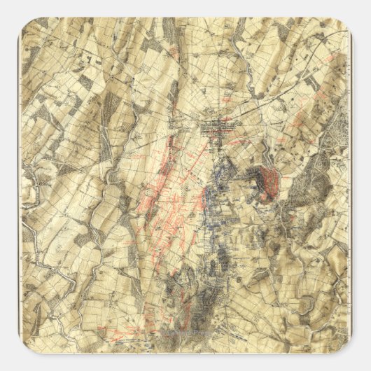Slag bij Gettysburg 5 Vierkante Sticker (Voorkant)