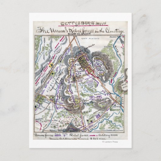 Slag bij Gettysburg 6 Briefkaart (Voorkant)