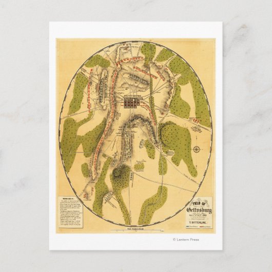 Slag bij Gettysburg 7 Briefkaart (Voorkant)