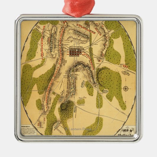 Slag bij Gettysburg 7 Metalen Ornament (Voorkant)
