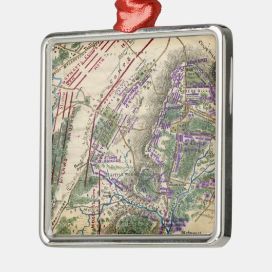 Slag bij Gettysburg 8 Metalen Ornament (Links)
