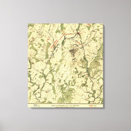 Slag bij Gettysburg 9 Canvas Afdruk (Voorkant)
