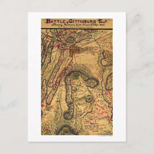 Slag bij Gettysburg Briefkaart (Voorkant)