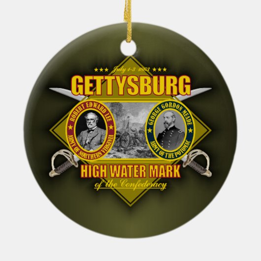 Slag bij Gettysburg Keramisch Ornament (Achterkant)