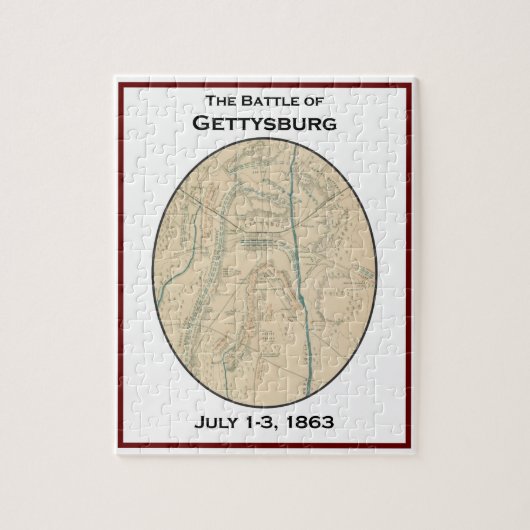 Slag bij Gettysburg Map Puzzle Legpuzzel (Verticaal)