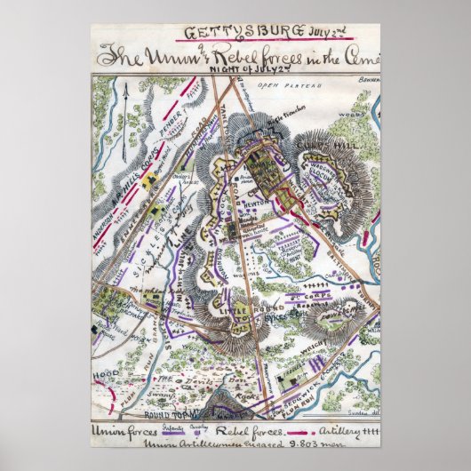 Slag bij Gettysburg Poster (Voorkant)