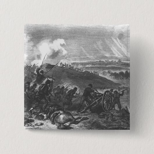 Slag bij Gettysburg Vierkante Button 5,1 Cm (Voorkant)