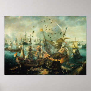 Slag bij Gibraltar Poster