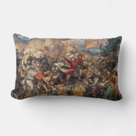 Slag bij Grunwald (middeleeuwse militaire scène) ( Kussen