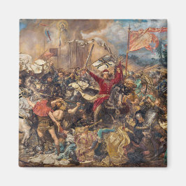 Slag bij Grunwald (middeleeuwse militaire scène) ( Magneet