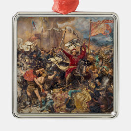 Slag bij Grunwald (middeleeuwse militaire scène) ( Metalen Ornament