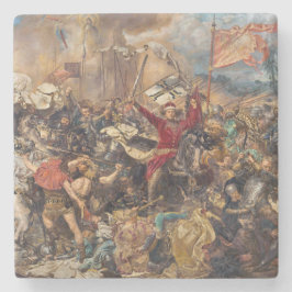 Slag bij Grunwald (middeleeuwse militaire scène) ( Stenen Onderzetter